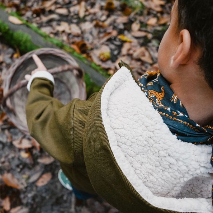 Parka Enfant doublée en Fausse fourrure moutoin écrue